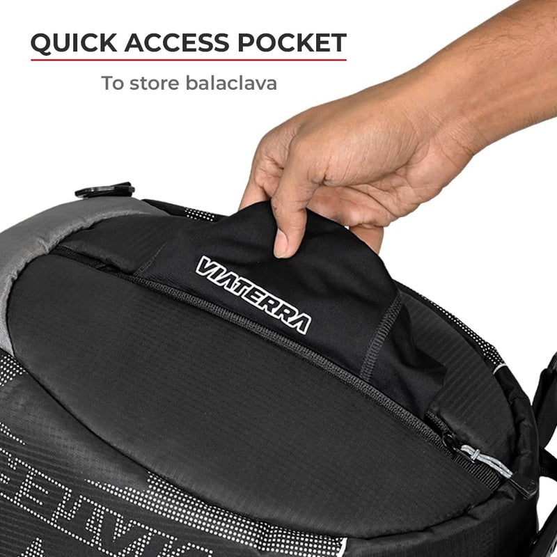 ViaTerra Motorcycle Riding Helmet Bag I Avoid Scratches & Dirt on Helmet Visor I for Safe Carry & Storage of Motorcycle Accessories I Soft Fleece Lined with Foam Padding - Image 4